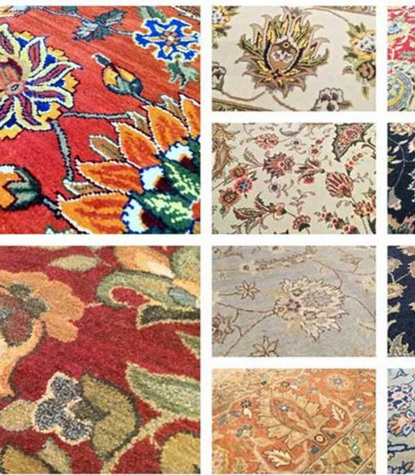 نقطه گذاری گلهای شاه عباسی در فرش - قالیشویی چلسی